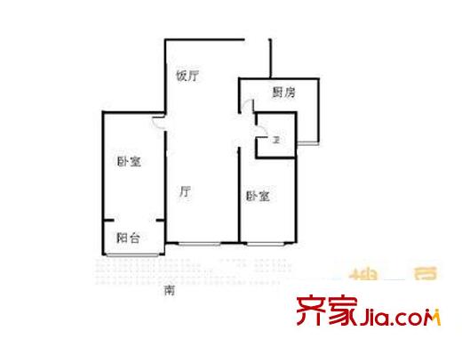 新科祥园户型图户型图 2室2厅1卫1厨
