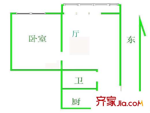 新科祥园户型图户型图 1室1厅1卫1厨