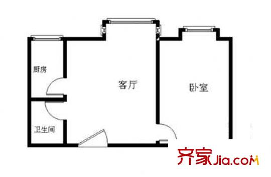 恒川公寓户型图户型图 1室1厅1卫1厨