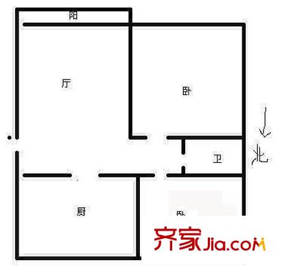 三山新新家园户型图户型图 2室1厅1卫1厨