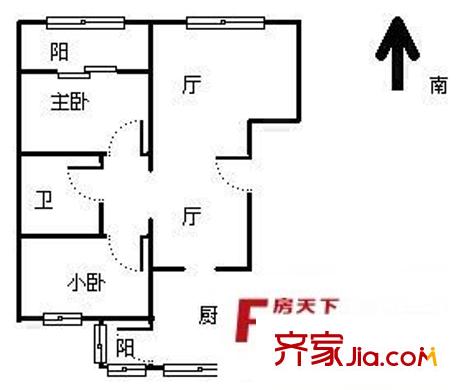 三山新新家园户型图2室 户型图 2室1厅1卫1厨
