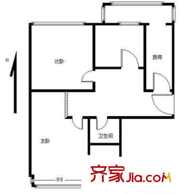 亚奥阳光 2室 户型图