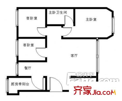 恒川公寓户型图户型图 3室2厅2卫1厨