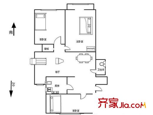 道家园小区 3室 户型图