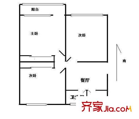 道家园小区 3室 户型图