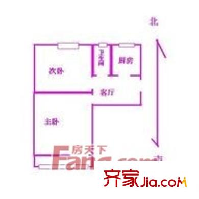 太平路44号院户型图户型图 2室1厅1卫1厨