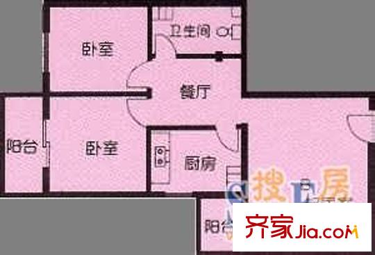 成苑公寓 2室 户型图