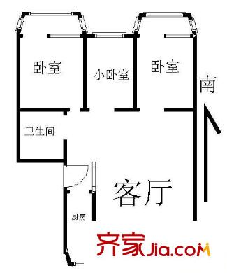 成苑公寓 3室 户型图