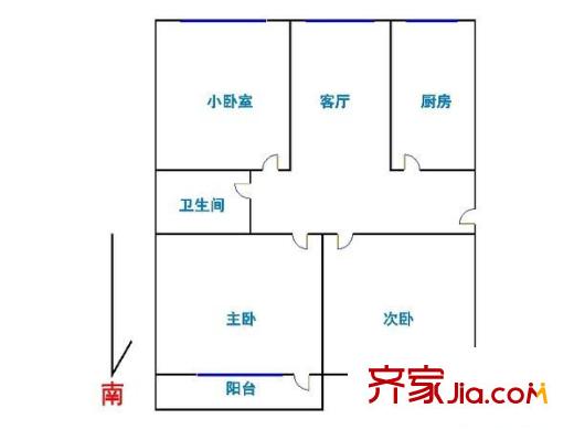 北沙滩6号院 3室 户型图