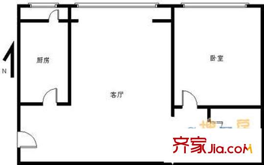 亚奥阳光 1室 户型图