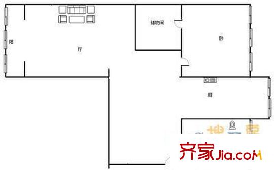 燕翔东里户型图户型图 1室2厅1卫1厨