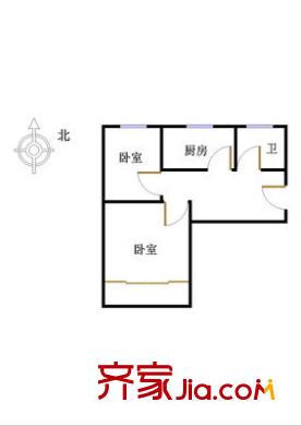 燕翔东里户型图户型图 2室1厅1卫1厨