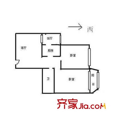 燕翔东里户型图户型图 2室2厅1卫1厨
