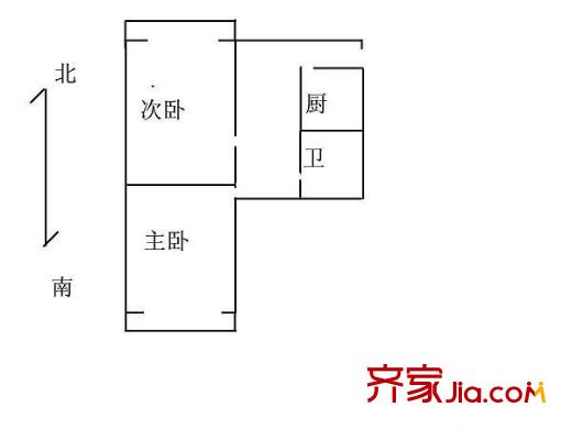 道家园小区 2室 户型图