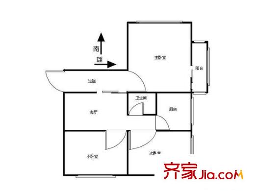 道家园小区 3室 户型图