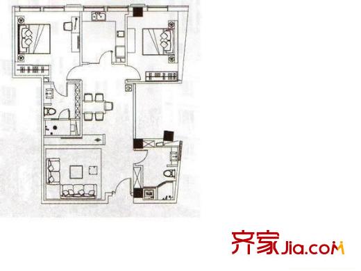 逸盛阁 3室 户型图