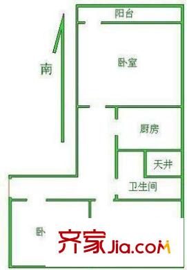 二炮大院 3室 户型图