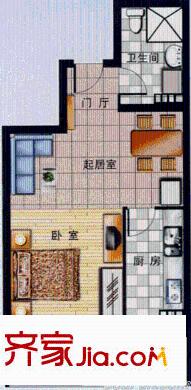华源之星户型图A户型 1室1厅1卫1厨