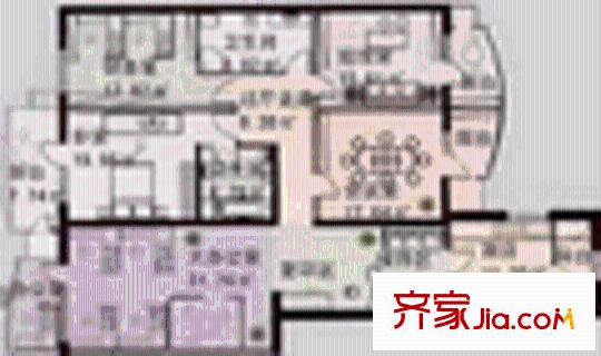鸿安国际大厦户型图4室2厅2卫1厨