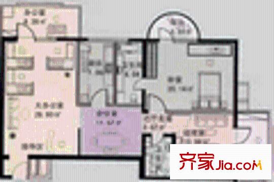 鸿安国际大厦户型图2室2厅2卫1厨