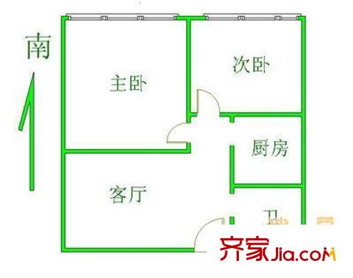 惠安轩户型图户型图 2室1厅1卫1厨
