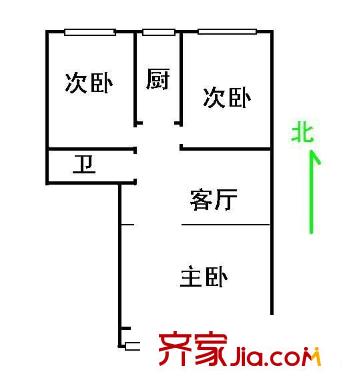 北沙滩6号院 3室 户型图