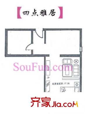 点击未来户型图201号户型 1室1卫1厨