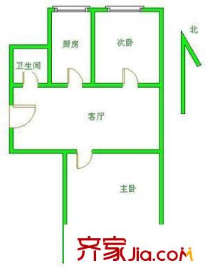 芍药居甲2号院户型图户型图 2室1厅1卫1厨