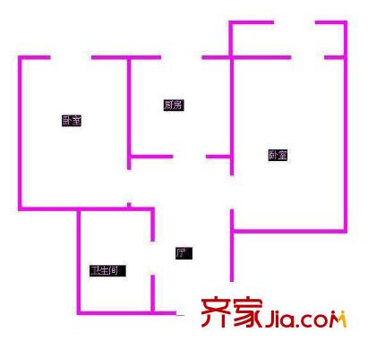 小关东街户型图户型图 2室1厅1卫1厨