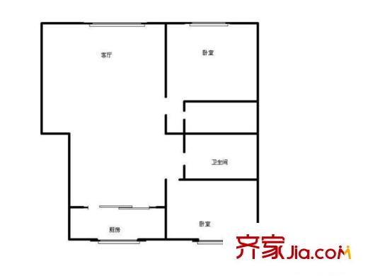 宝龙国际公寓户型图2室 户型图 2室2厅2卫1厨