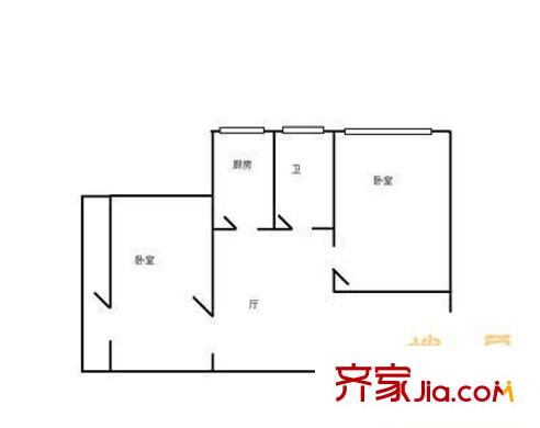 姚家园西里户型图户型图 2室1厅1卫1厨