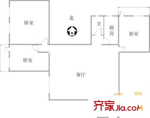 美丽亚洲假日花园 3室 户型图