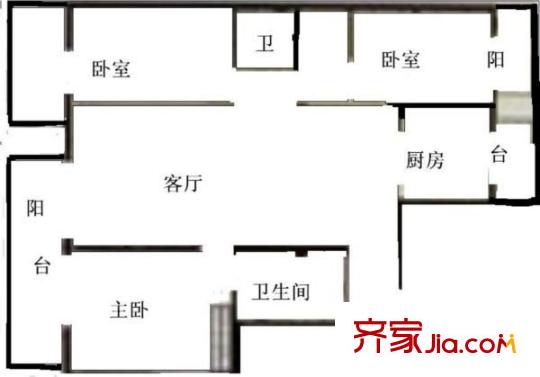 鸿安国际大厦 4室 户型图