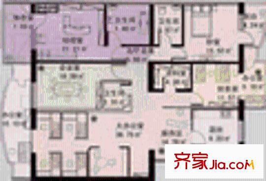 鸿安国际大厦户型图4室2厅3卫1厨