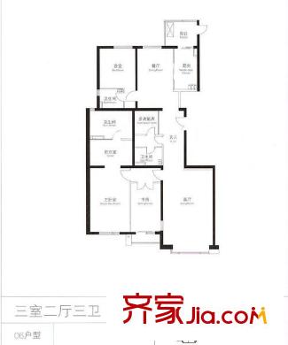 凤凰城一期 3室 户型图