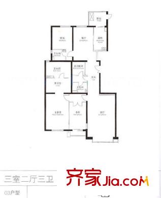 凤凰城一期 3室 户型图