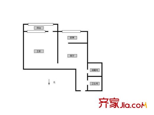 丝竹园 1室 户型图