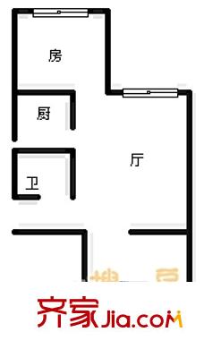 定福庄南里1号院户型图户型图 2室1厅1卫1厨