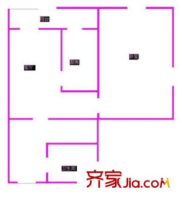 小关东街户型图户型图 1室1厅1卫1厨