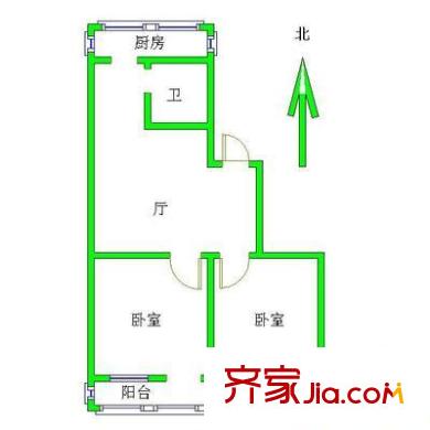 芍药居甲2号院户型图2室 户型图 2室1厅1卫1厨