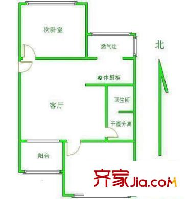 芍药居甲2号院户型图2室 户型图 2室1厅1卫1厨
