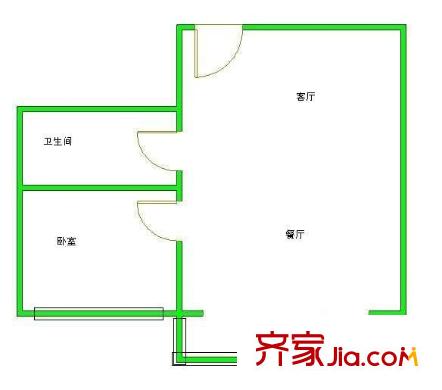 3G木兰户型图1室 户型图 1室1卫1厨