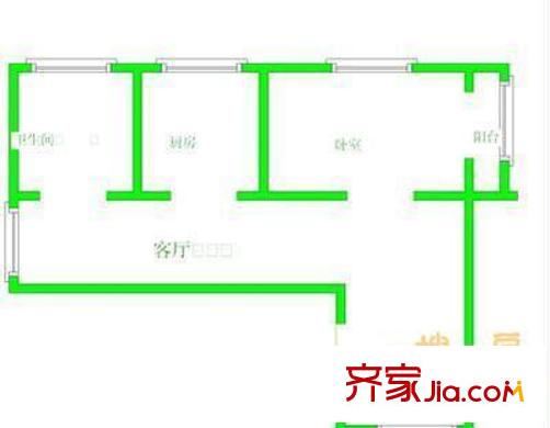 姚家园西里户型图户型图 1室1厅1卫1厨
