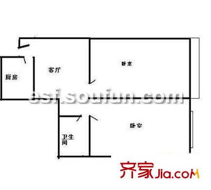 姚家园西里户型图户型图 2室1厅1卫1厨