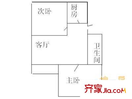 姚家园西里户型图户型图 2室1厅1卫1厨