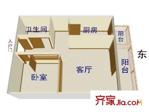 新壁街小区 1室 户型图