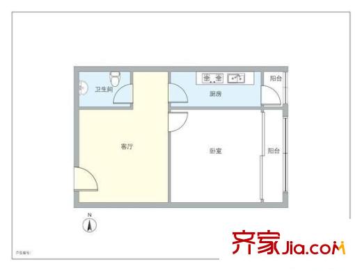 新壁街小区 1室 户型图