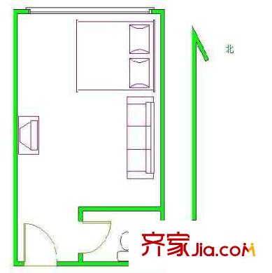 三庙大院户型图户型图 1室1厅1卫1厨