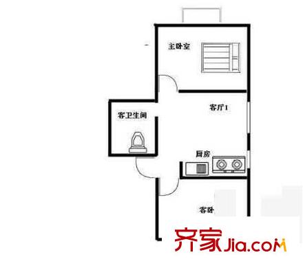 万寿路西街5号院户型图户型图 2室1厅1卫1厨
