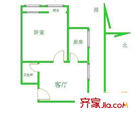 万寿路西街5号院户型图户型图 1室1厅1卫1厨